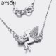 Dyson 925 Sterling Silver Necklaces Angel Girls Wing Crystal Zirconia Sweet Lovely Necklaces For Women Friends Fashion Jewelry